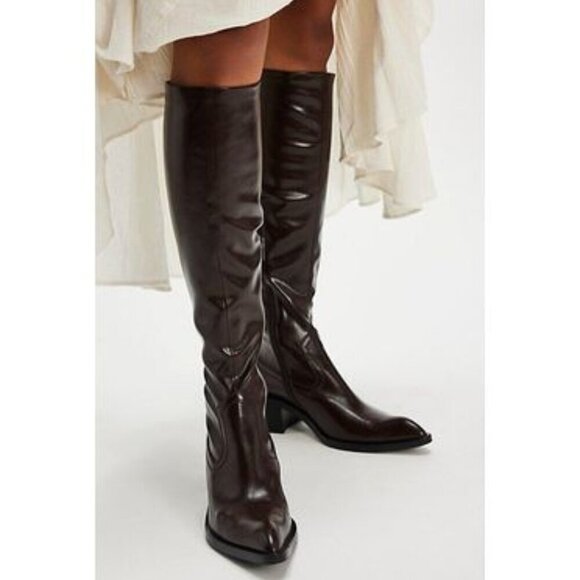 JEFFREY CAMPBELL Alix Tall Boots in Chocolate Size US 9.5 - Picture 1 of 9